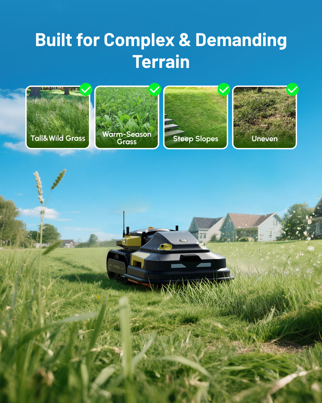Yarbo Lawn Mower Pro on demanding terrain