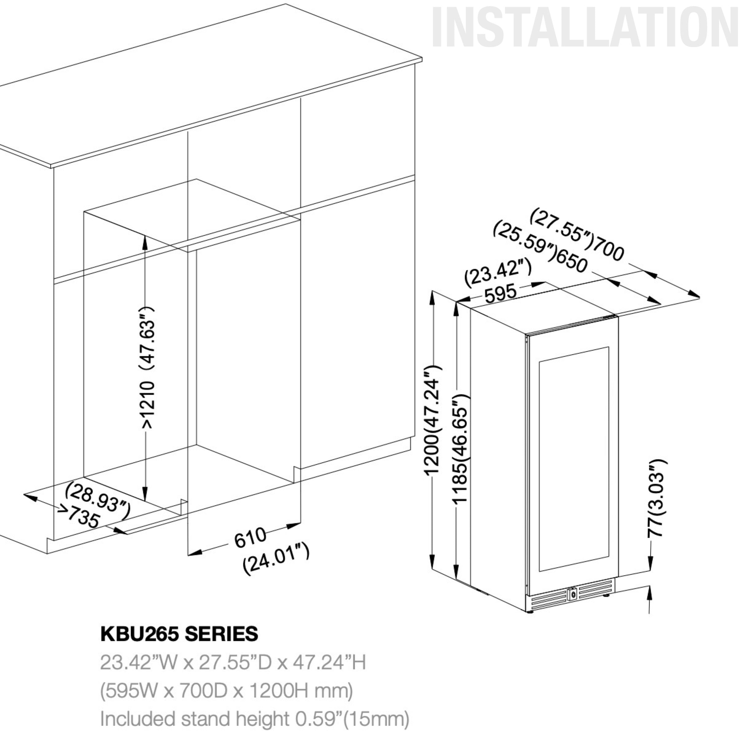 47-Inch Upright Dual-Zone Wine Cooler