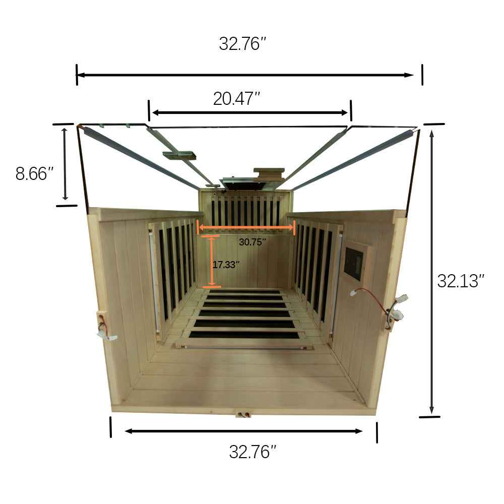 1-Person Hemlock Full-Glass Full-Spectrum Infrared Sauna Wizzisaunas SH01