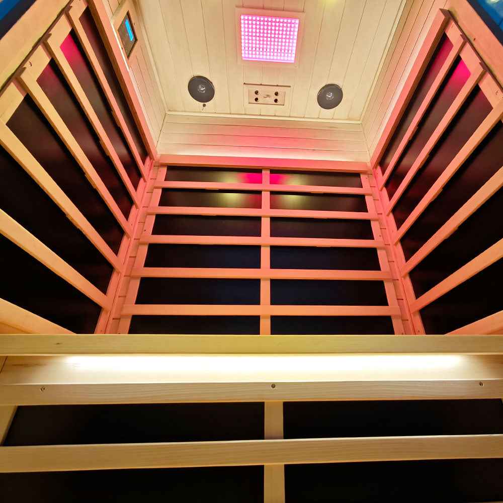 2-Person Hemlock Full-Glass Full-Spectrum Infrared Sauna Wizzisaunas SH02