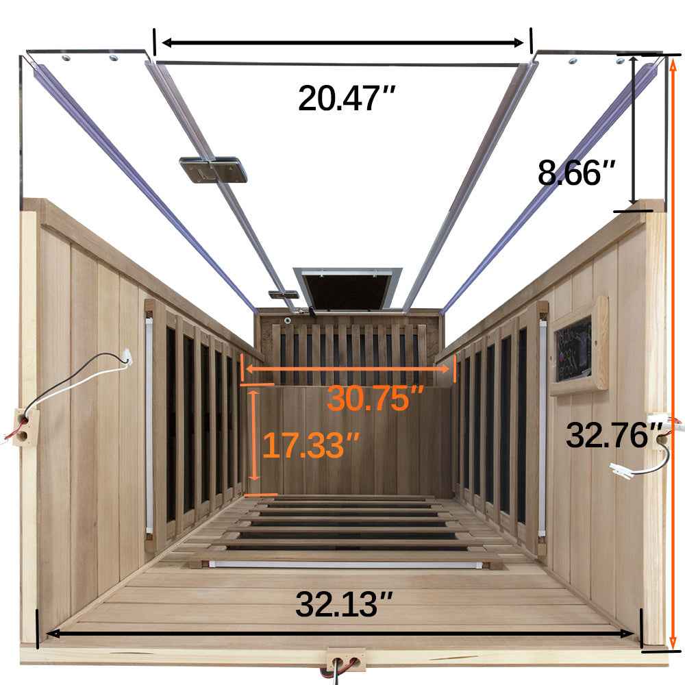 1-Person Red Cedar Full-Glass Full-Spectrum Infrared Sauna Wizzisaunas SR01