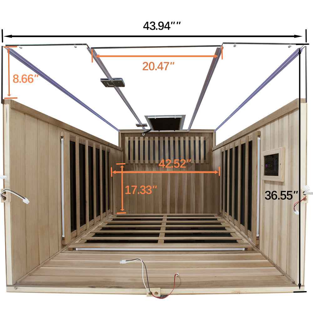 2-Person Red Cedar Full-Glass Full-Spectrum Infrared Sauna Wizzisaunas SR02