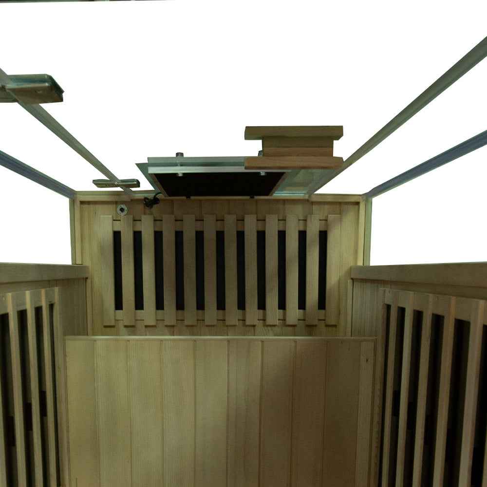 1-Person Hemlock Full-Glass Full-Spectrum Infrared Sauna Wizzisaunas SH01