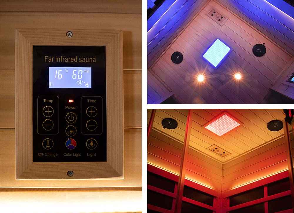 Corner Hemlock Full-Glass Full-Spectrum Infrared Sauna Wizzisaunas SH07