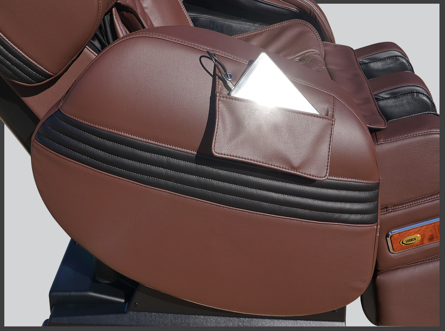Luraco Model 3 Hybrid SL Medical Massage Chair - Chocolate armrest