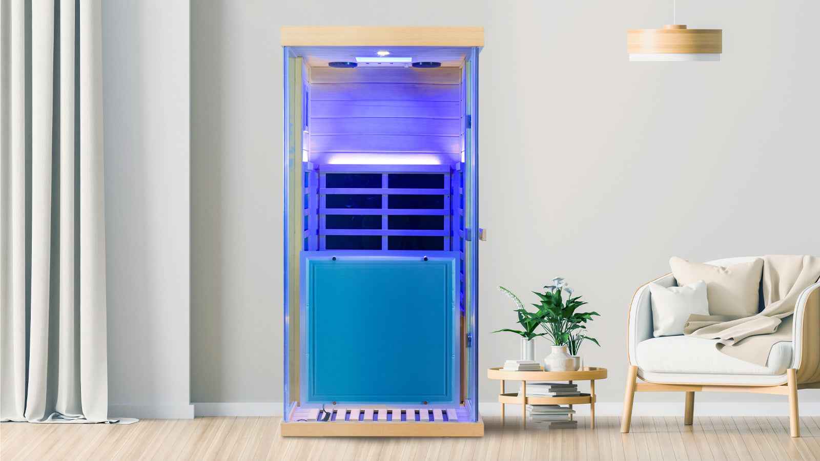 Full Spectrum Infrared Sauna Mini Hemlock Sauna Wizzisaunas 909MHX（R/L）