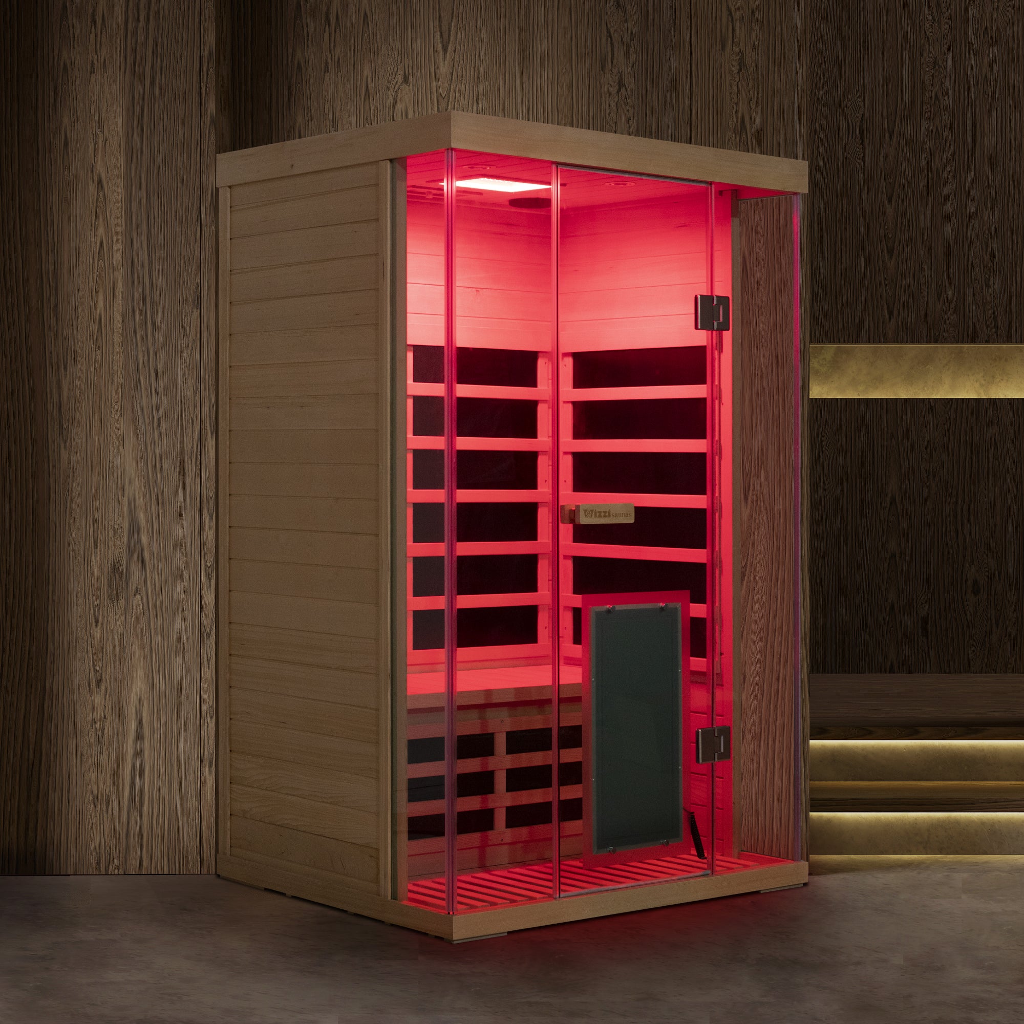 2-Person Hemlock Full-Glass Full-Spectrum Infrared Sauna Wizzisaunas SH02