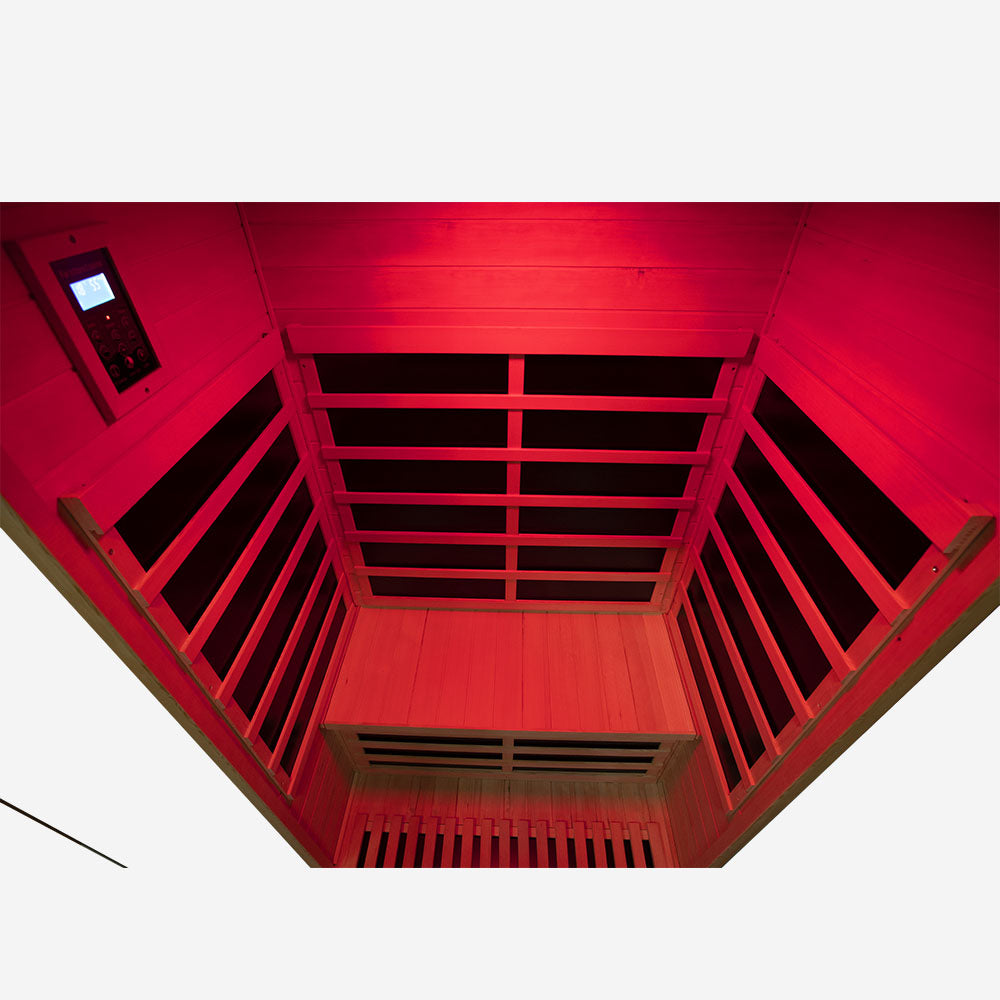 2-Person Hemlock Full-Glass Full-Spectrum Infrared Sauna Wizzisaunas SH02