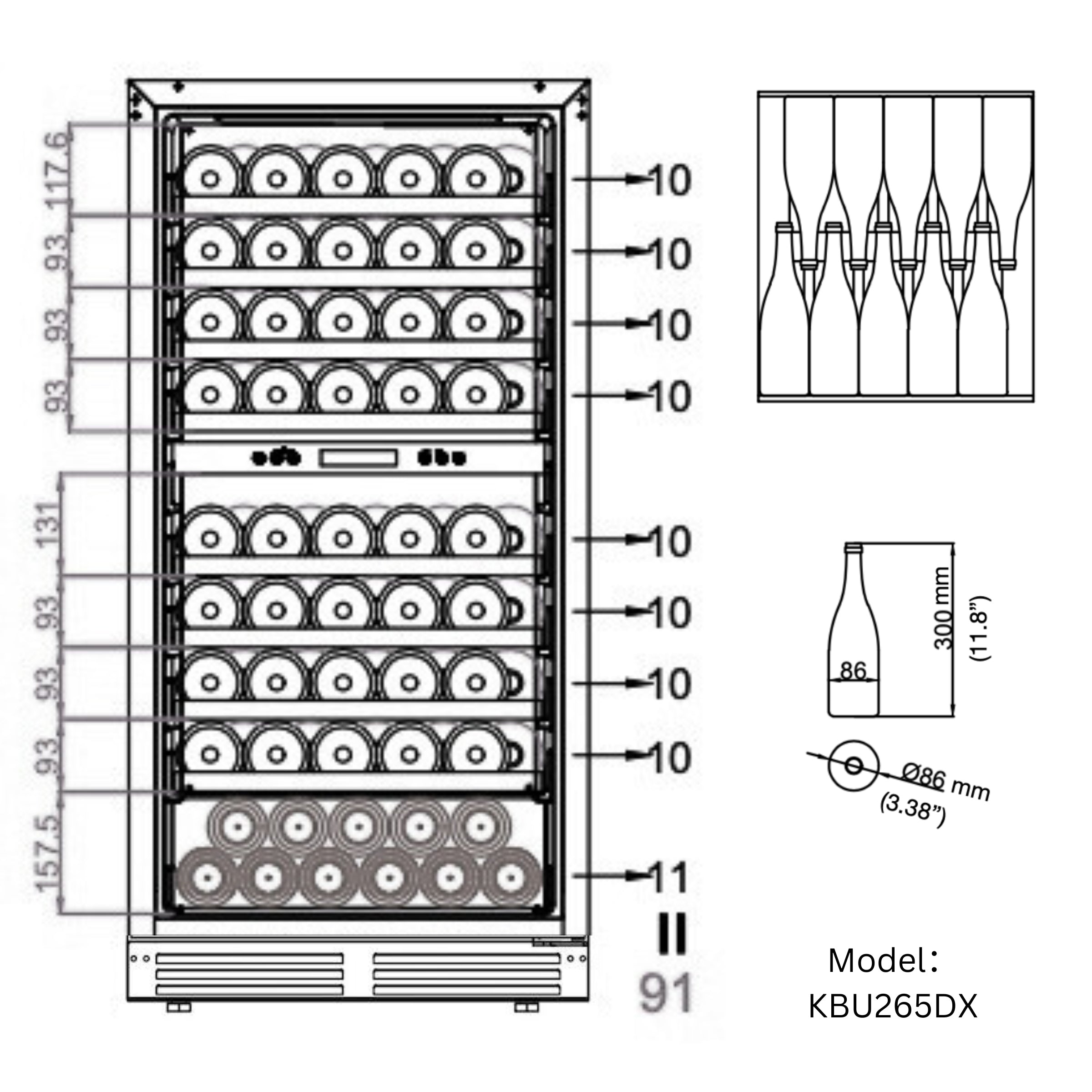 47-Inch Upright Dual-Zone Wine Cooler