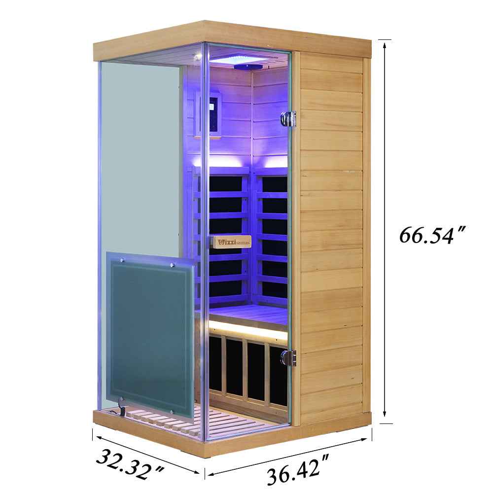 Full Spectrum Infrared Sauna Mini Hemlock Sauna Wizzisaunas 909MHX（R/L）