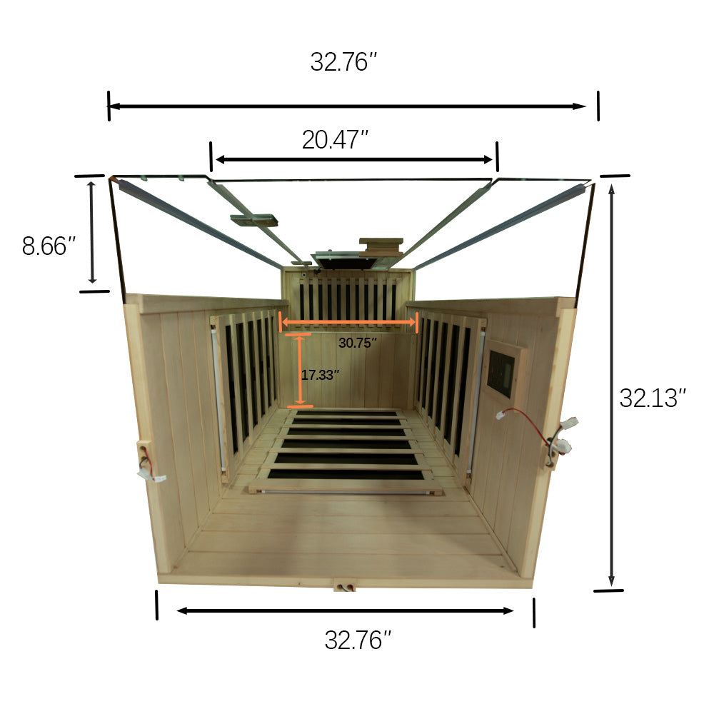 1-Person Hemlock Full-Glass Full-Spectrum Infrared Sauna Wizzisaunas SH01