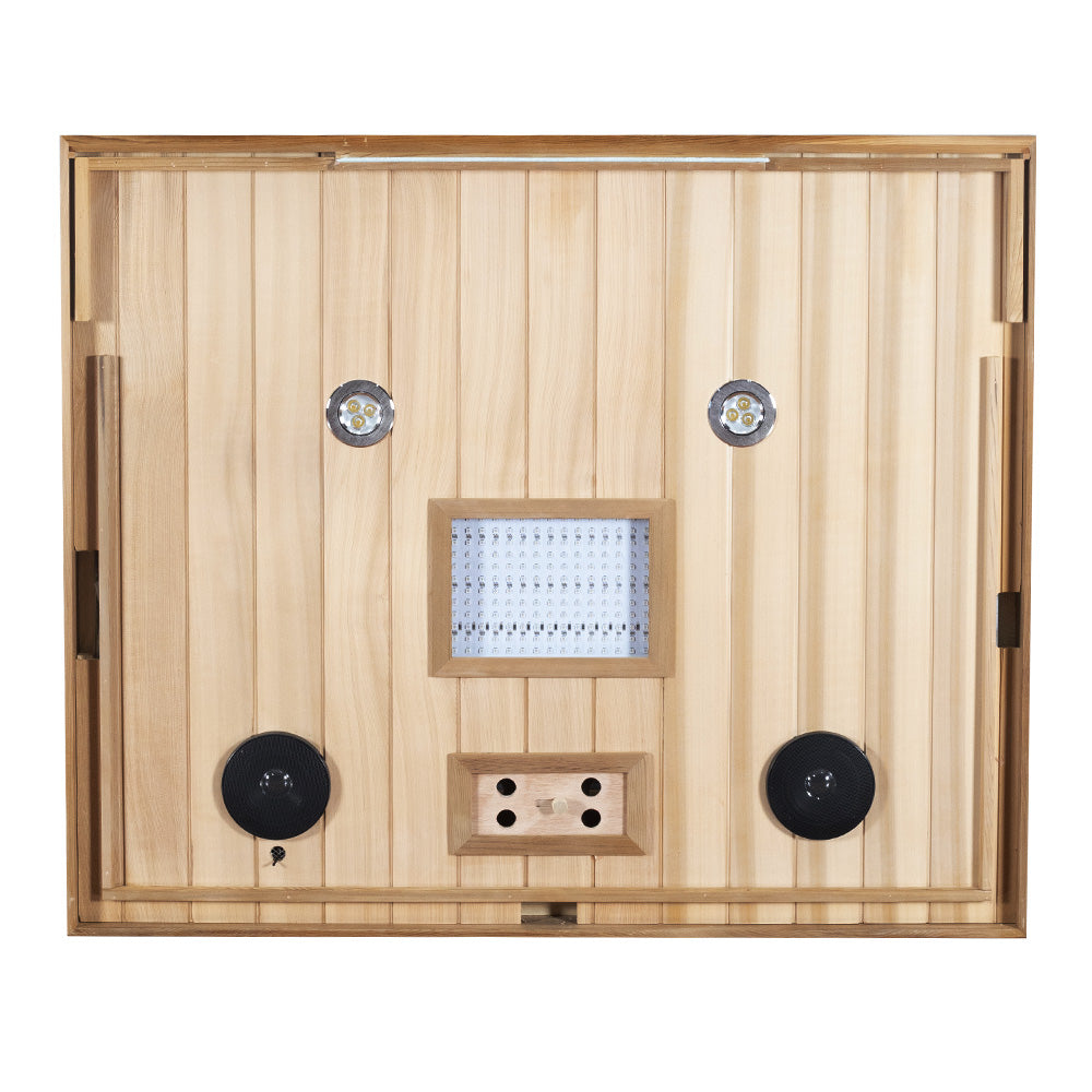 2-Person Red Cedar Full-Glass Full-Spectrum Infrared Sauna Wizzisaunas SR02