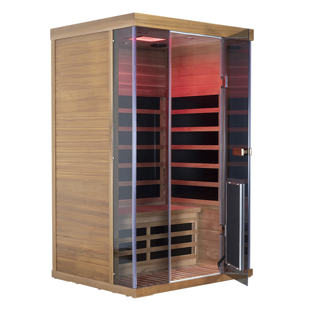 2-Person Red Cedar Full-Glass Full-Spectrum Infrared Sauna Wizzisaunas SR02