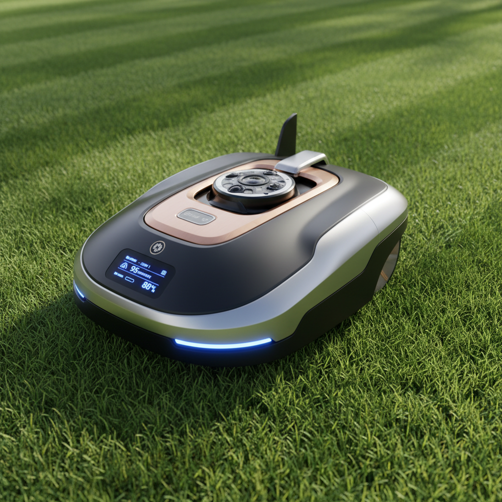Aura-Bot GPS Autonomous Lawn Manager - In Action